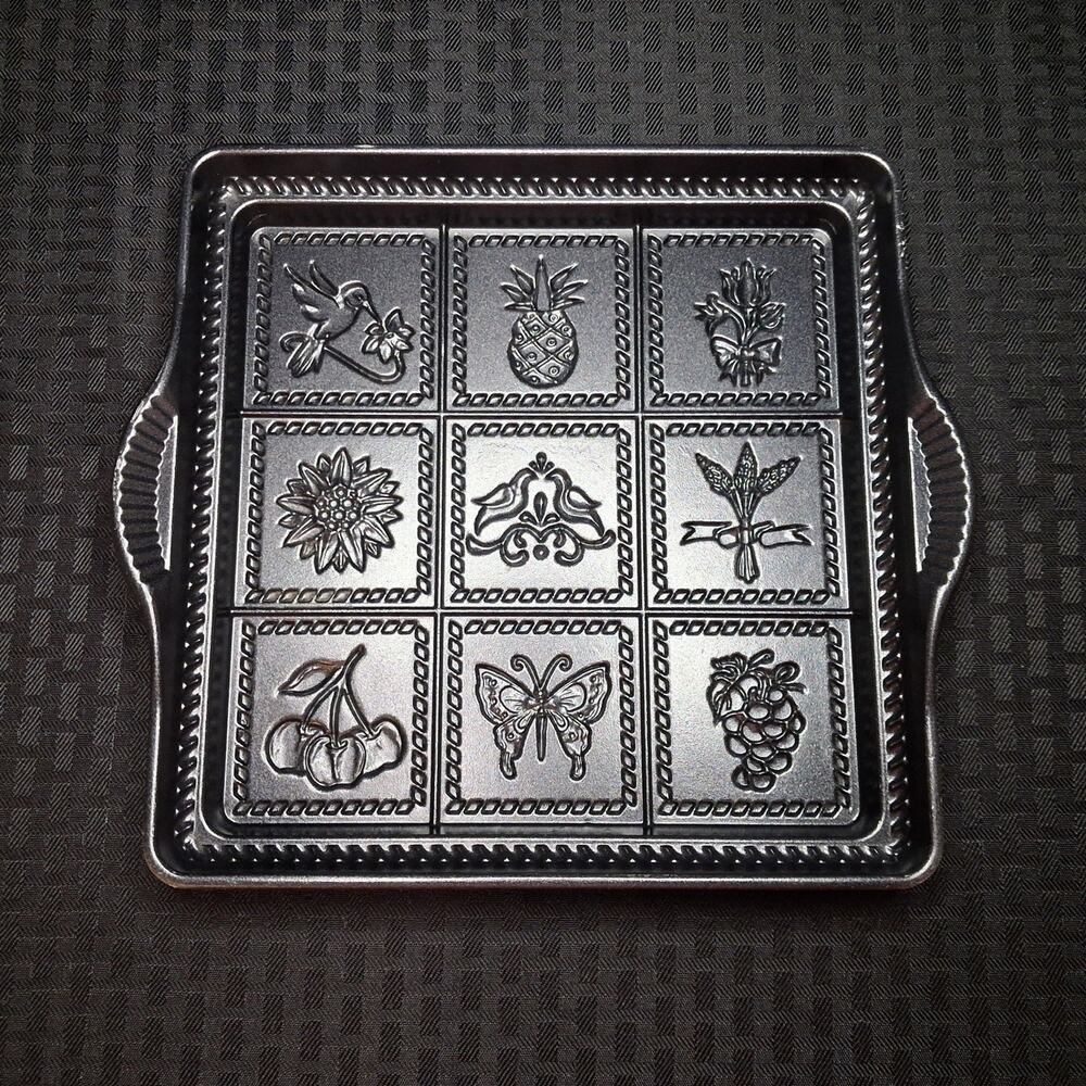 Nordic Ware English Shortbread Pan Cast Aluminum, Flower & Fruit Design